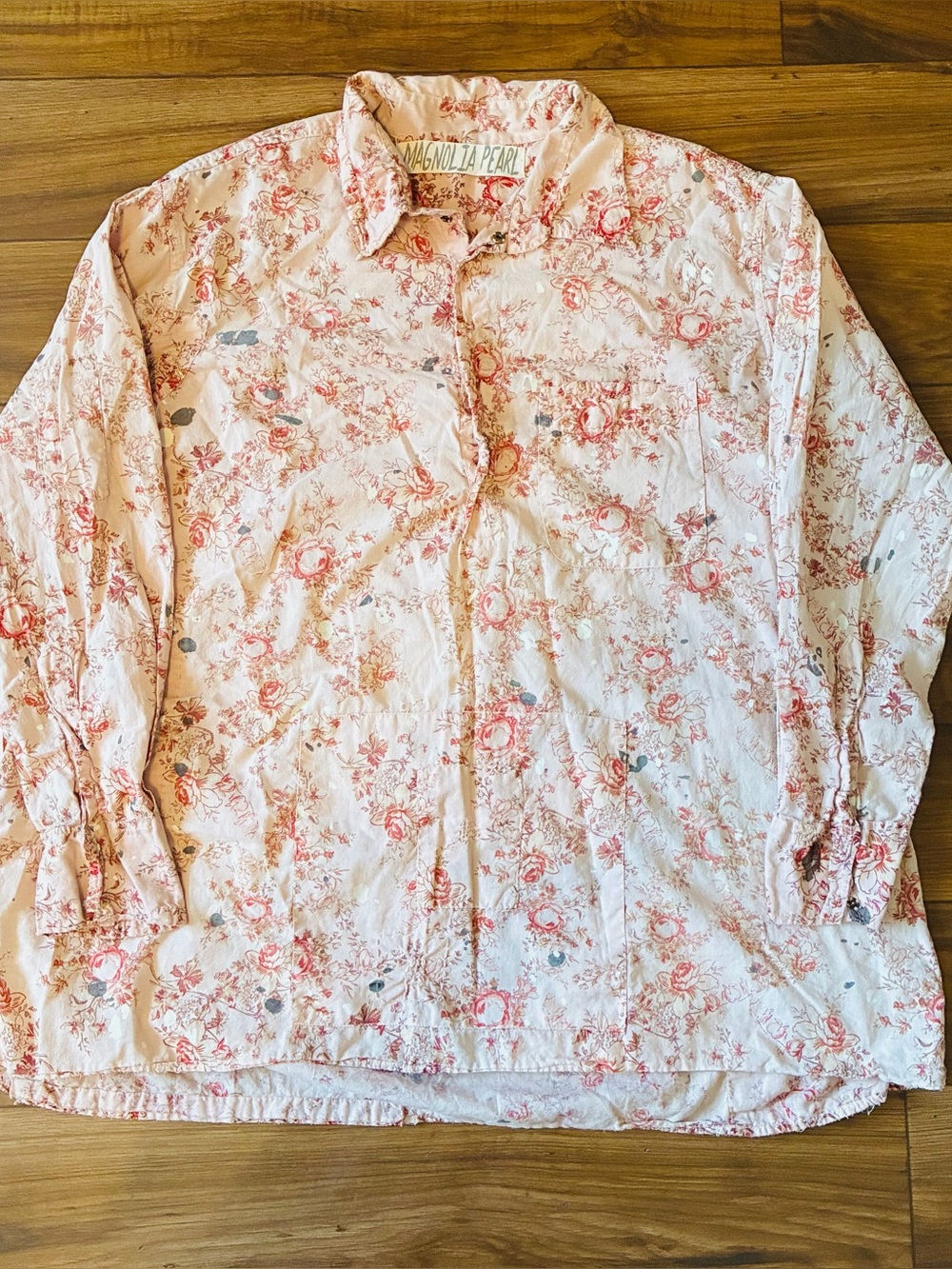 Magnolia Pearl Love Floral Print Raya Womens Shirt One Size Fits Most